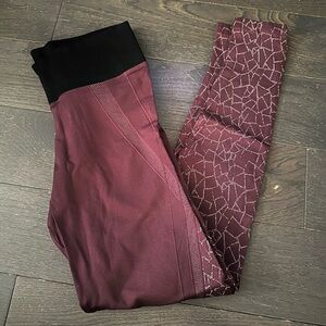NUX Burgundy and Black Women's Leggings